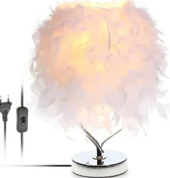 Feather Crystal Table Lamp - Elegant Home Lighting Decor