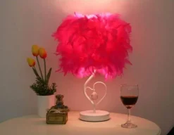 Feather Crystal Table Lamp - Elegant Home Lighting Decor