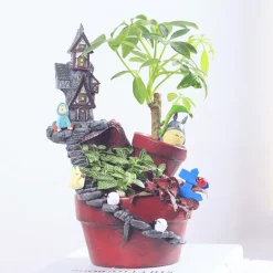 Feengartenhaus – Kreativer Blumentopf aus Kunstharz