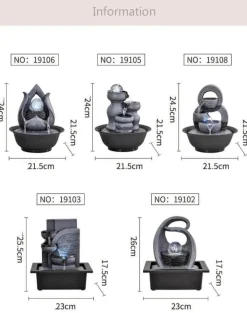 Feng Shui-Springbrunnen – Dekoratives Wasserspiel aus Kunstharz für den Innenbereich