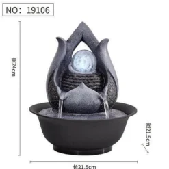 Feng Shui-Springbrunnen – Dekoratives Wasserspiel aus Kunstharz für den Innenbereich