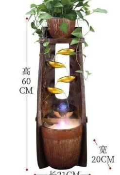 Feng Shui-Wasserbrunnen – Glücksbringer-Dekoration aus Blattgold