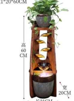 Feng Shui-Wasserbrunnen – Glücksbringer-Dekoration aus Blattgold