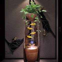 Feng Shui-Wasserbrunnen – Glücksbringer-Dekoration aus Blattgold