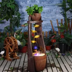 Feng Shui-Wasserbrunnen – Glücksbringer-Dekoration aus Blattgold