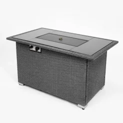 Feuerstellentisch aus blauem Stein – Eleganter Versammlungstisch für die Terrasse im Freien