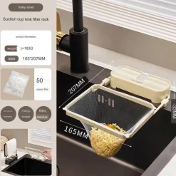 Filterhalter für Spülbecken mit Saugnapf – Küchenabfluss-Organizer