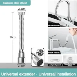 Flexible Küchenhahn-Verlängerungsdüse – verstellbares Universaldesign
