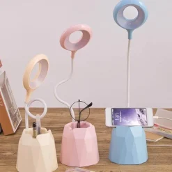 Flexible LED Desk Lamp - Touch-Control Phone Holder Light