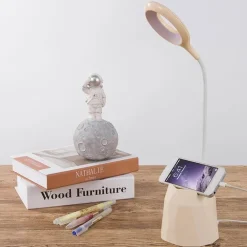 Flexible LED Desk Lamp - Touch-Control Phone Holder Light