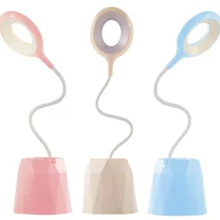 Flexible LED Desk Lamp - Touch-Control Phone Holder Light