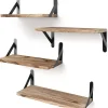Floating Shelves for Wall – Wall-Mounted Wooden Bookshelves for Living Room