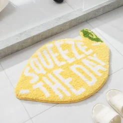 Flocked Moss Bath Rug - Soft Green Bathroom Mat