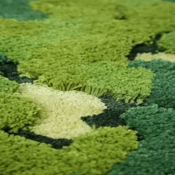 Flocked Moss Bath Rug - Soft Green Bathroom Mat