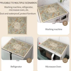 Floral Washing Machine Cover - Retro Home Decor Mat