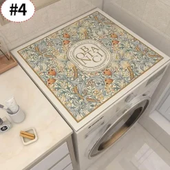 Floral Washing Machine Cover - Retro Home Decor Mat