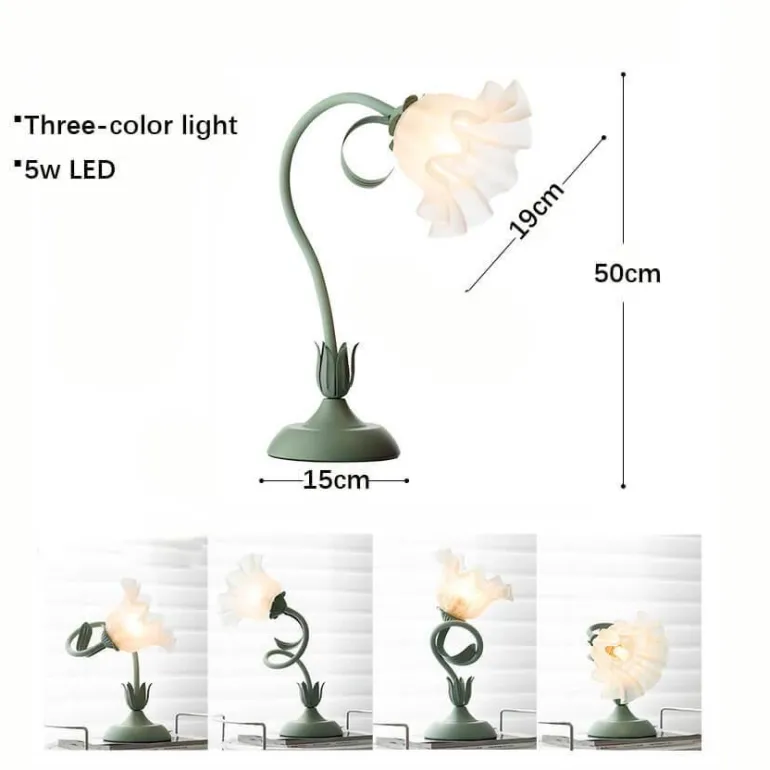 Florale Schreibtischlampe - Romantisches stilvolles Tischlicht