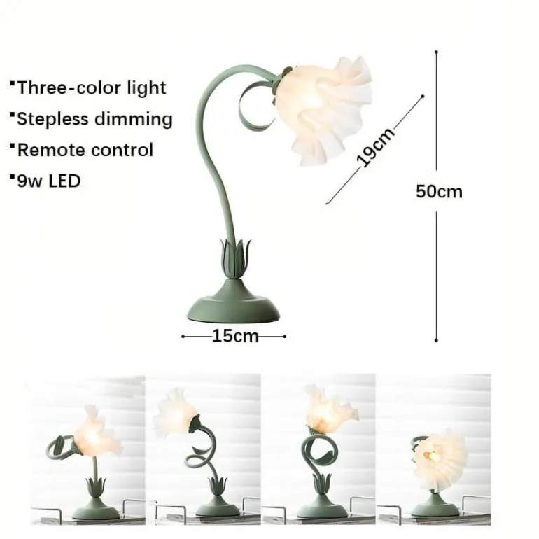 Florale Schreibtischlampe - Romantisches stilvolles Tischlicht