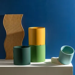 Florava Hand-Painted Ceramic Planter – Colorful Draining Plant Pot