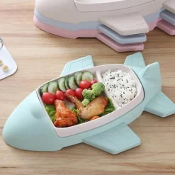 Flugzeug-Bambus-Kindergeschirr-Set – Umweltfreundliches Geschirr