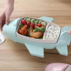 Flugzeug-Bambus-Kindergeschirr-Set – Umweltfreundliches Geschirr