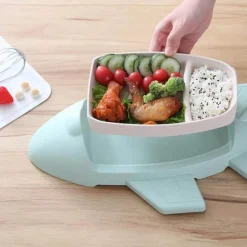 Flugzeug-Bambus-Kindergeschirr-Set – Umweltfreundliches Geschirr