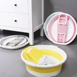 Foldable Mini Laundry Basin - Compact Washing Tub for Home Use