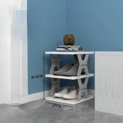Foldable Shoe Storage Rack - Stackable Space Saver Organizer