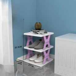 Foldable Shoe Storage Rack - Stackable Space Saver Organizer