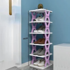 Foldable Shoe Storage Rack - Stackable Space Saver Organizer