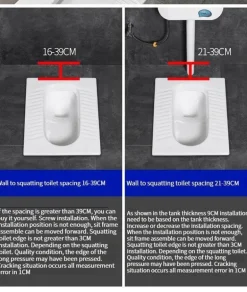 Foldable Squat Toilet Seat Holder - Comfortable Easy to Use
