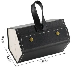 Folding Leather Eyeglasses Case - Travel Organizer Holder