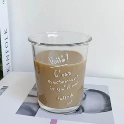 Französischer Glasbecher – 320 ml Eiskaffee-Saftbecher