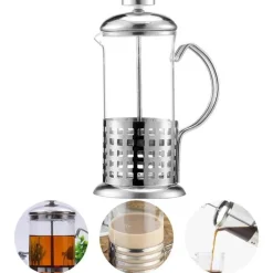 French-Press-Kaffeemaschine aus Edelstahl – 350 ml tragbarer Brüher für frischen Kaffee