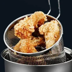 Frittierkorb aus Edelstahl – Pommes-Frites-Sieb, Abtropfwerkzeug für knuspriges Kochen