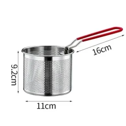 Frittierkorb aus Edelstahl – Pommes-Frites-Sieb, Abtropfwerkzeug für knuspriges Kochen