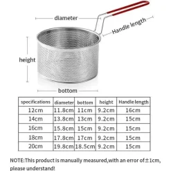 Frittierkorb aus Edelstahl – Pommes-Frites-Sieb, Abtropfwerkzeug für knuspriges Kochen