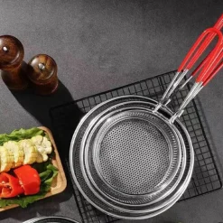 Frittierkorb aus Edelstahl – rundes Sieb für Pommes Frites
