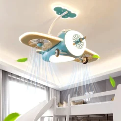 Futuristische Flugzeug-Deckenventilatorlampe - RC-Schlafzimmerlampe für Kinder