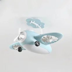 Futuristische Flugzeug-Deckenventilatorlampe - RC-Schlafzimmerlampe für Kinder