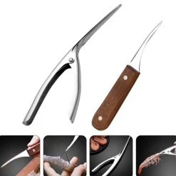 Garnelenschäler-Set aus Edelstahl – 2-teiliges Meeresfrüchte-Werkzeug