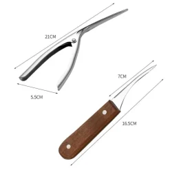 Garnelenschäler-Set aus Edelstahl – 2-teiliges Meeresfrüchte-Werkzeug