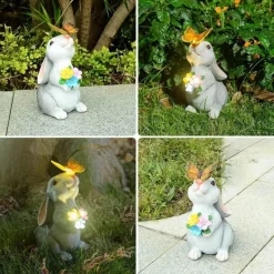 Gartenlicht - Schmetterlingsblumenhasen-Dekor
