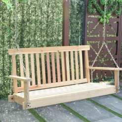 Gartenschaukelbank aus Naturholz – 1,22 m hohe Sitzgelegenheiten im Freien