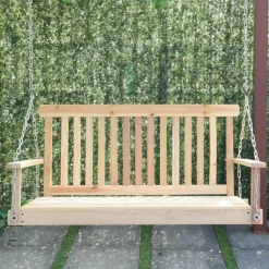 Gartenschaukelbank aus Naturholz – 1,22 m hohe Sitzgelegenheiten im Freien