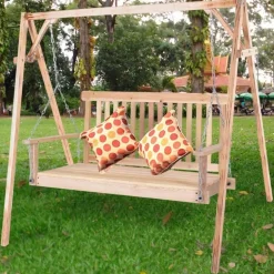 Gartenschaukelbank aus Naturholz – 1,22 m hohe Sitzgelegenheiten im Freien