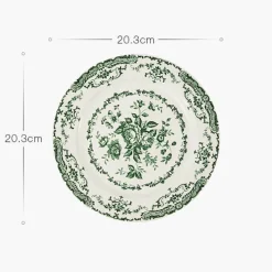 Geblümter Essteller - Keramikgeschirr mit Rosendruck