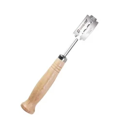 Gebogenes Brotmesser aus Edelstahl mit elegantem Holzgriff für müheloses Schneiden