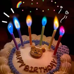 Geburtstagskerzen mit bunter Flamme – 12er-Pack