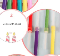 Geburtstagskerzen mit bunter Flamme – 12er-Pack